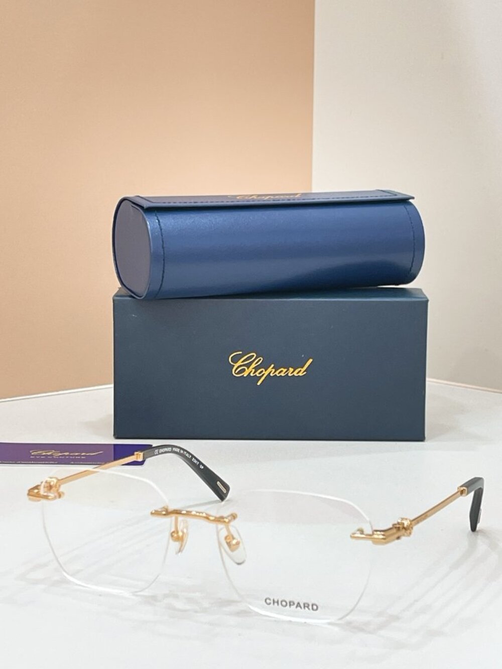 Chopard 23k Gold Rimless Business Eyeglasses